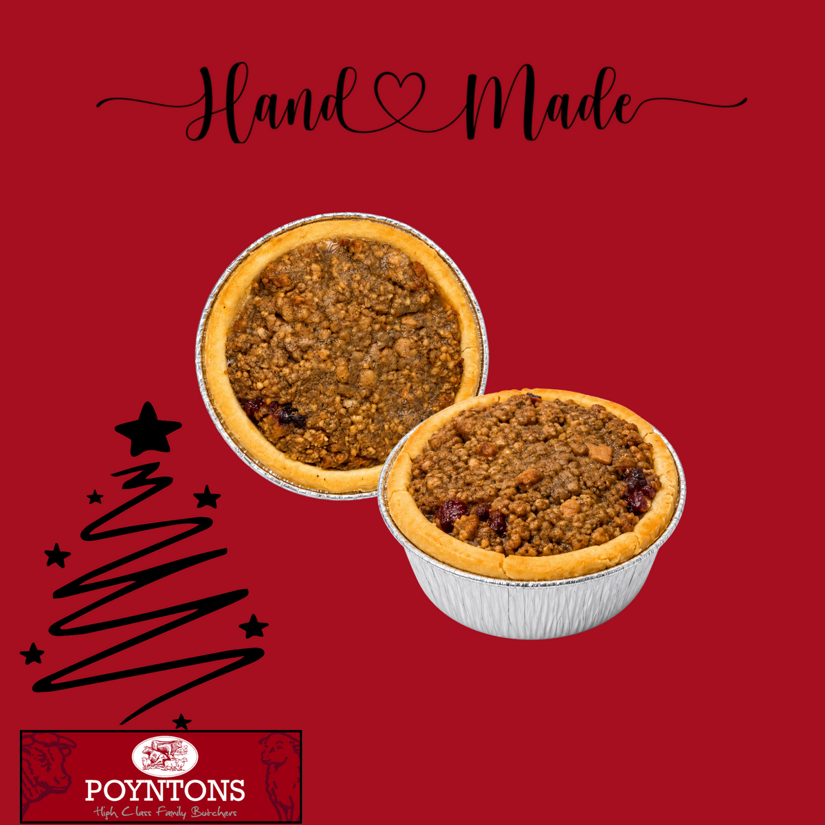 Handmade Festive Turkey Pies x 2
