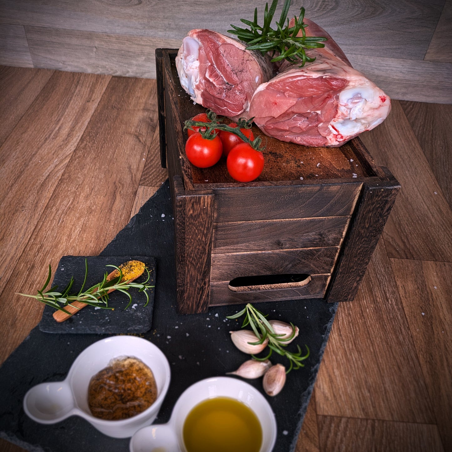 Fresh Welsh PGI lamb shank prepared by Poyntons Butchers
